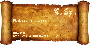 Makis Szabin névjegykártya